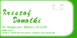 kristof domolki business card